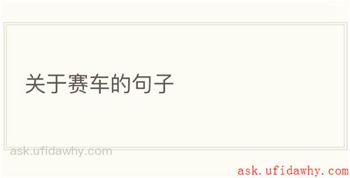 关于赛车的句子