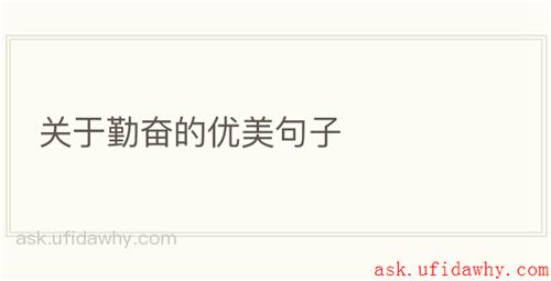 关于勤奋的优美句子