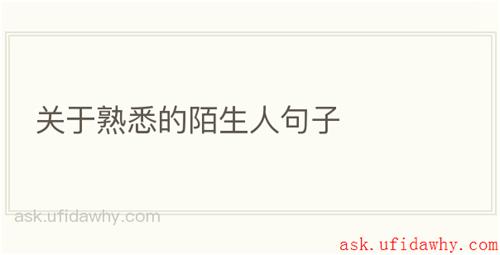 关于熟悉的陌生人句子