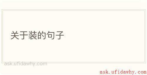 关于装的句子