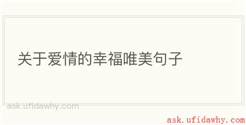 关于爱情的幸福唯美句子