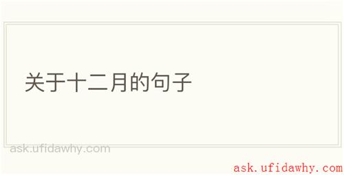 关于十二月的句子