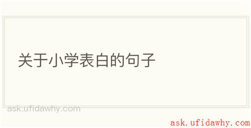 关于小学表白的句子