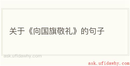 关于《向国旗敬礼》的句子