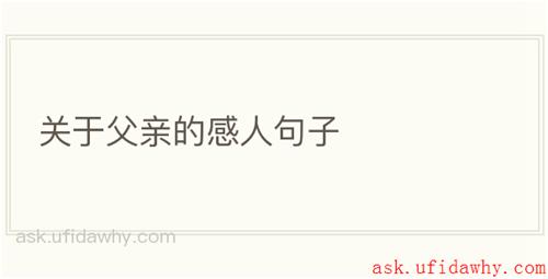 关于父亲的感人句子