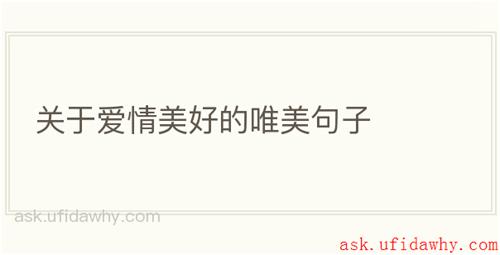 关于爱情美好的唯美句子