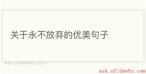 关于永不放弃的优美句子