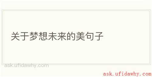关于梦想未来的美句子
