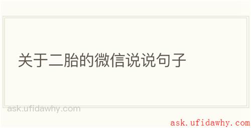 关于二胎的微信说说句子