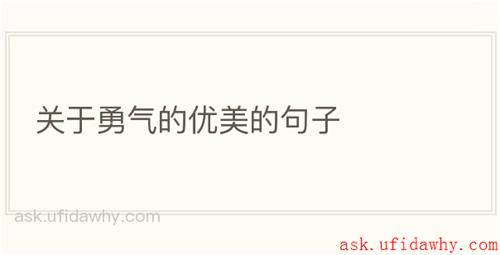 关于勇气的优美的句子