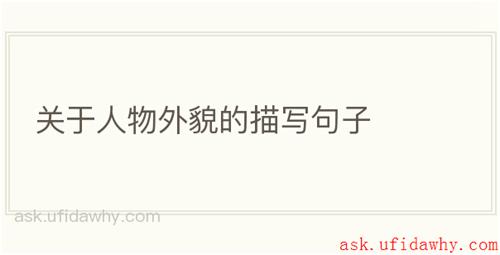 关于人物外貌的描写句子