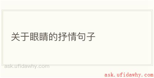 关于眼睛的抒情句子