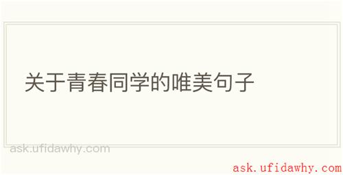 关于青春同学的唯美句子