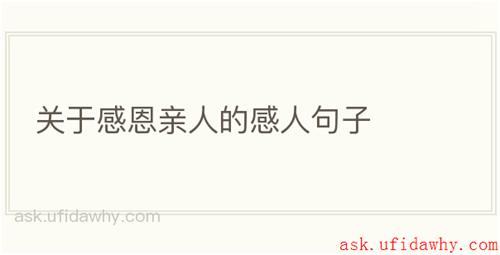 关于感恩亲人的感人句子