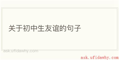 关于初中生友谊的句子