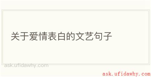 关于爱情表白的文艺句子