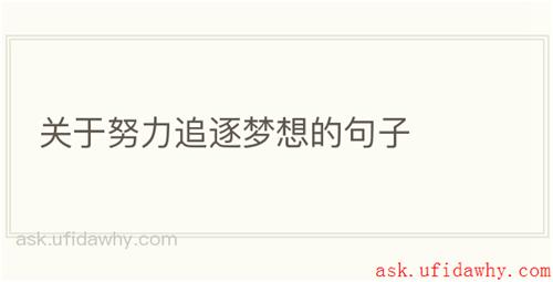 关于努力追逐梦想的句子