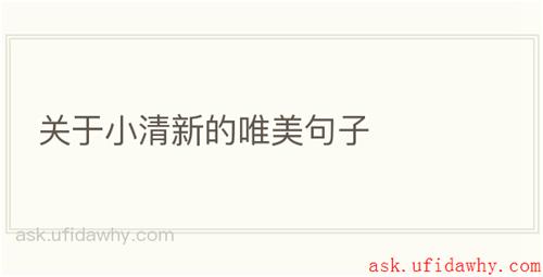 关于小清新的唯美句子