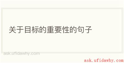 关于目标的重要性的句子