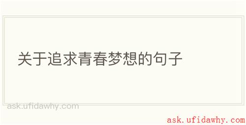 关于追求青春梦想的句子