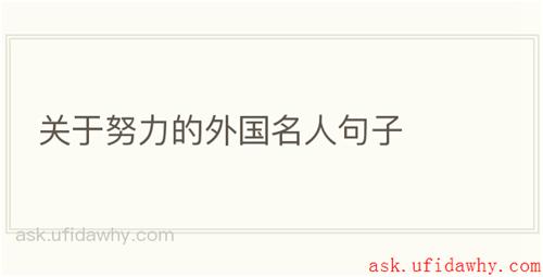 关于努力的外国名人句子