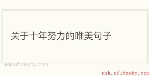关于十年努力的唯美句子