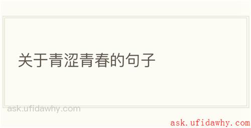 关于青涩青春的句子
