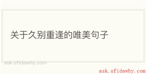 关于久别重逢的唯美句子