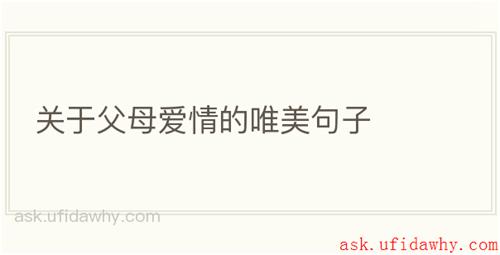 关于父母爱情的唯美句子