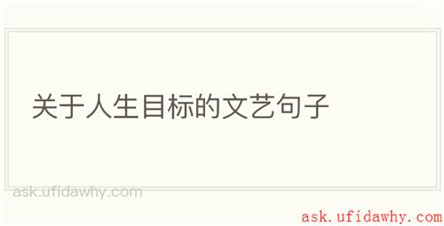 关于人生目标的文艺句子