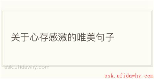 关于心存感激的唯美句子
