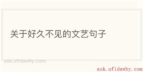 关于好久不见的文艺句子