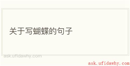 关于写蝴蝶的句子