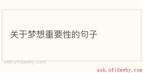 关于梦想重要性的句子