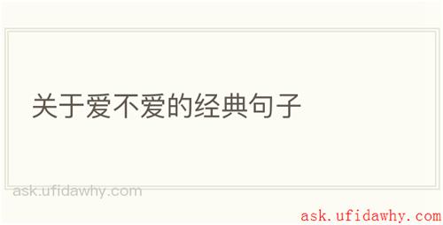关于爱不爱的经典句子