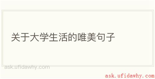 关于大学生活的唯美句子