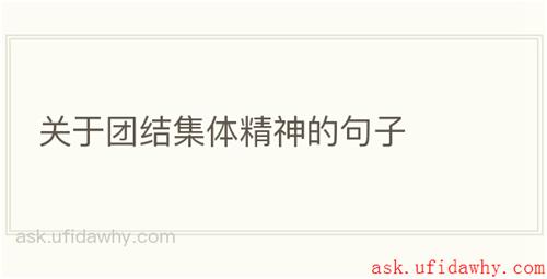 关于团结集体精神的句子