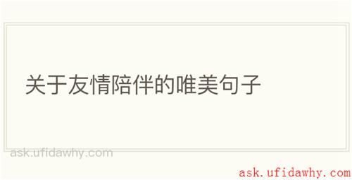 关于友情陪伴的唯美句子