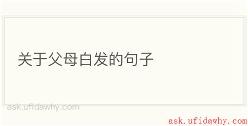关于父母白发的句子