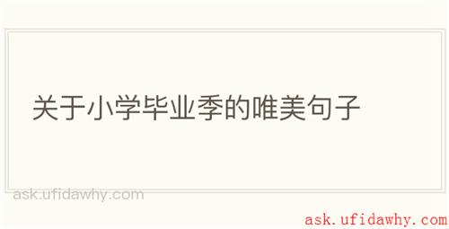 关于小学毕业季的唯美句子