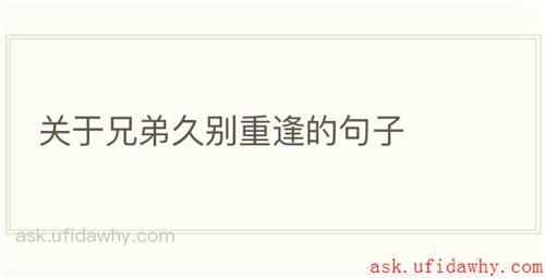 关于兄弟久别重逢的句子