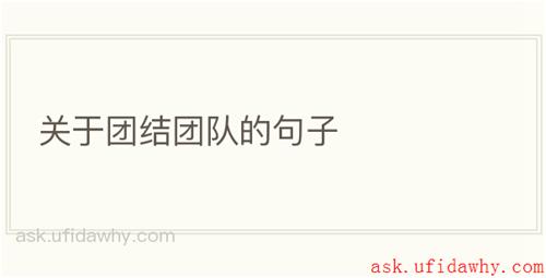关于团结团队的句子