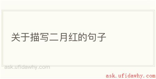 关于描写二月红的句子
