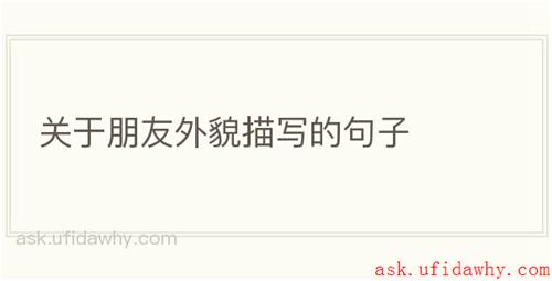 关于朋友外貌描写的句子
