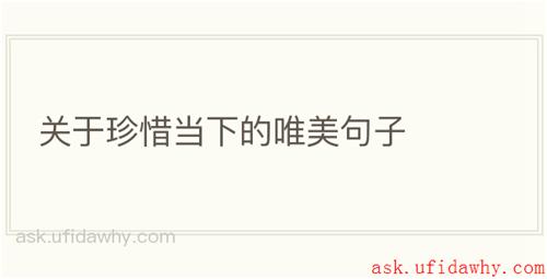 关于珍惜当下的唯美句子