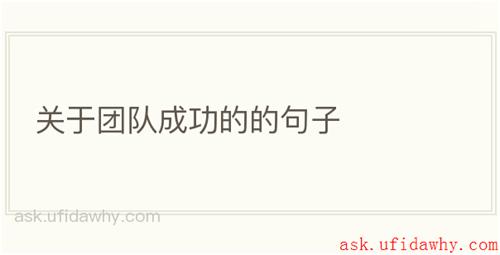 关于团队成功的的句子