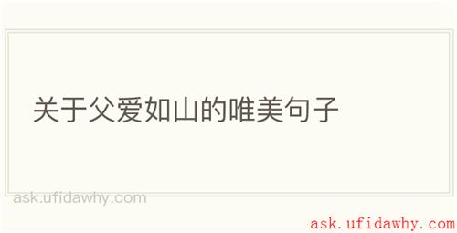 关于父爱如山的唯美句子