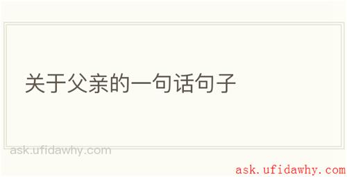 关于父亲的一句话句子