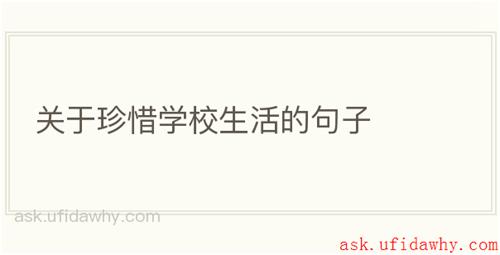 关于珍惜学校生活的句子