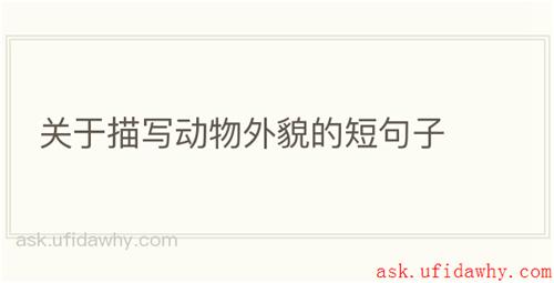 关于描写动物外貌的短句子